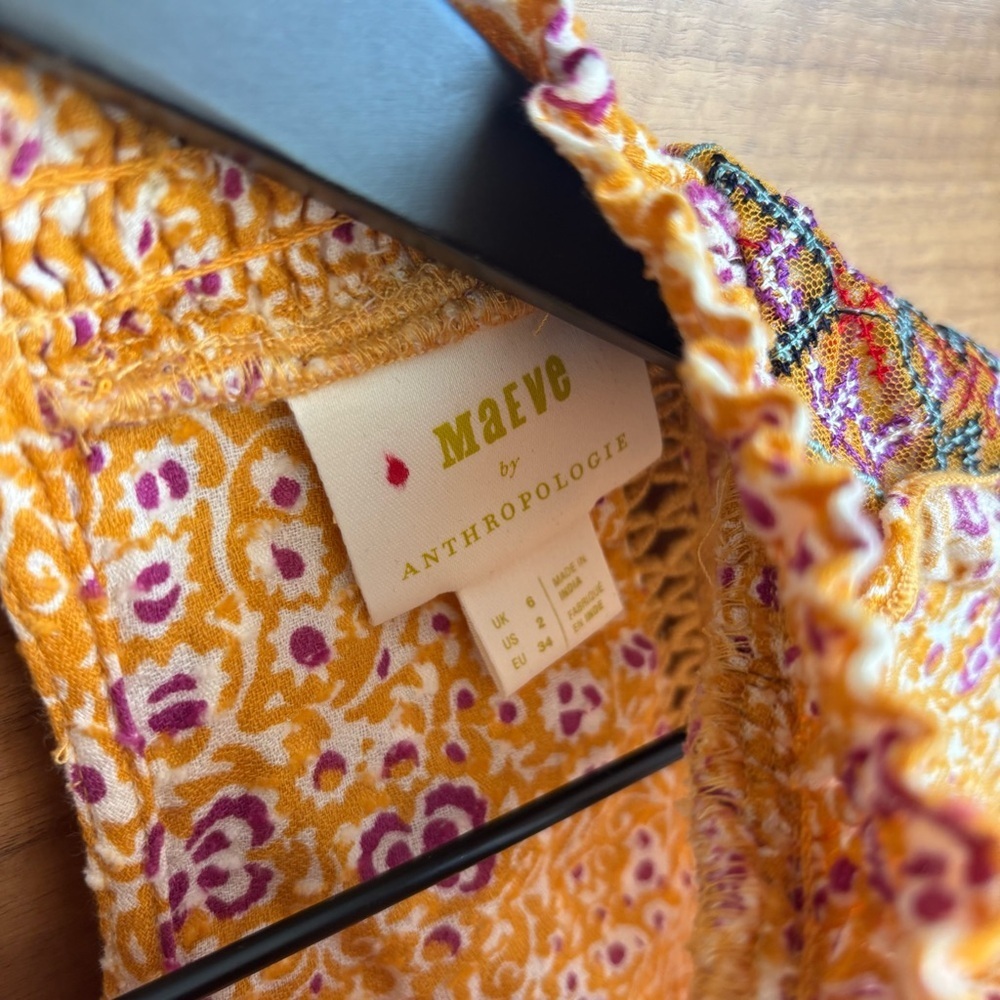 Maeve Goldie Embroidered Blouse, Size 2 - Picture 12 of 16